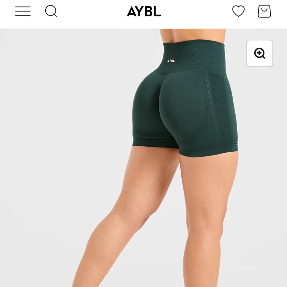 AYBL Green Bike Shorts High-Waisted Compression Fit - Picture 2 of 4